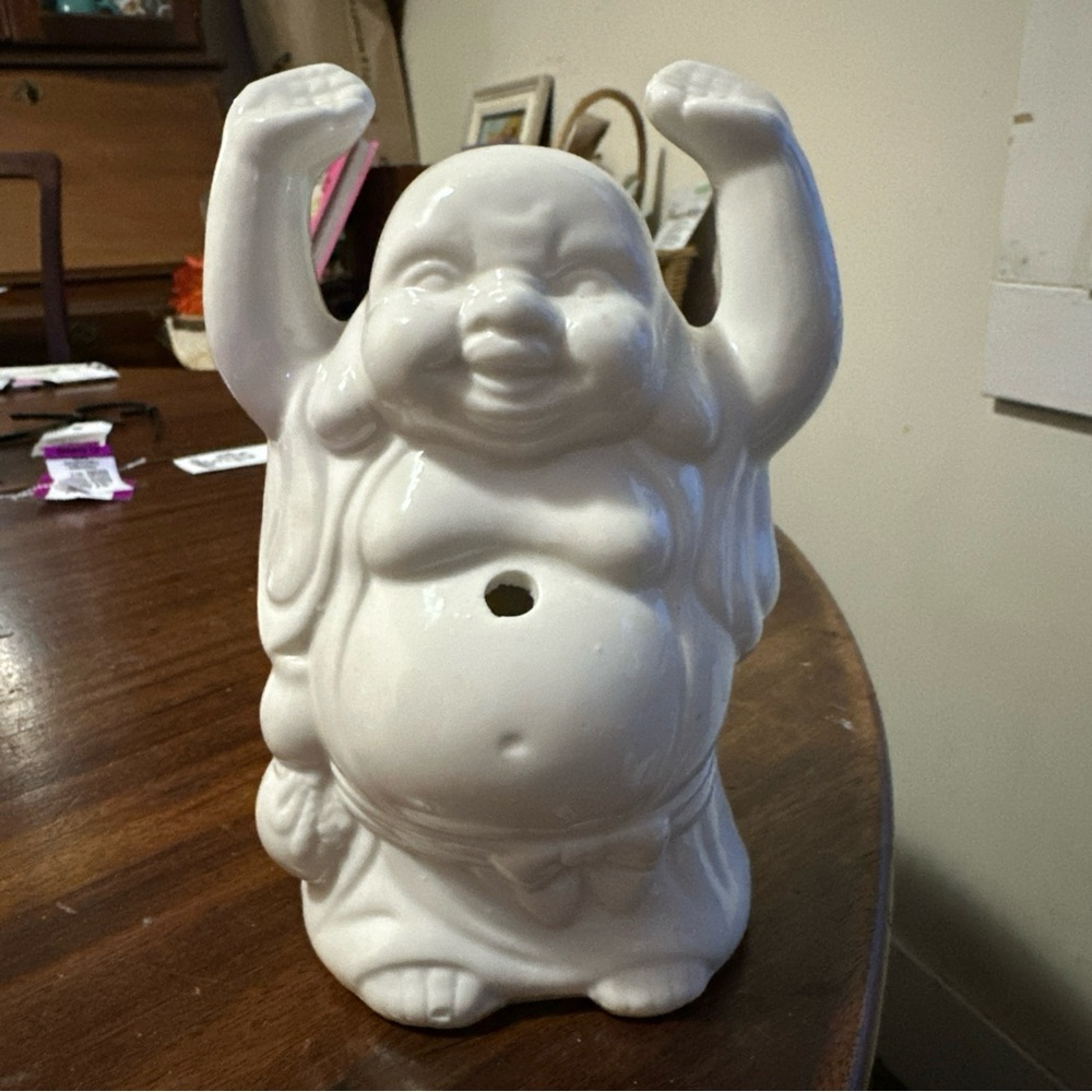 White Ceramic Laughing Buddha cocktail cup